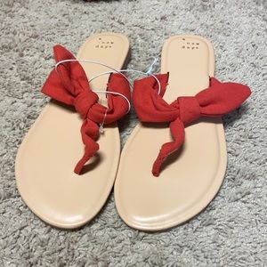 Red target sandals. With bow nwt